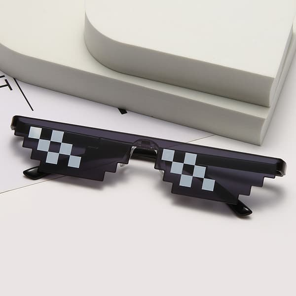 Premium Thug Life Pixelerade Unisex Solbriller Mosaikk med Ham ML