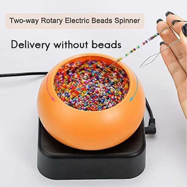 Electric Bead Spinner, Adjustable Speed Bead Loader, Bead Loading Bowl With Electric Base, Needle