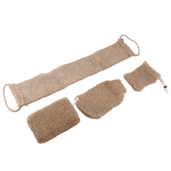Exfoliating Jute Back Scrubber Concave Convex Surface Gift Box Jute Exfoliating Scrub Kit