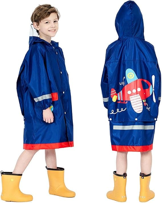 1-pack, Barnregnrock Poncho Jacka Flickor Pojkar Vattentät Poncho