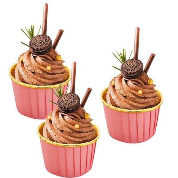 Muffinsforme i papir - 100 stk., lyserøde - Velegnet til cupcakes, fødselsdage, fester, Halloween, bryllupper