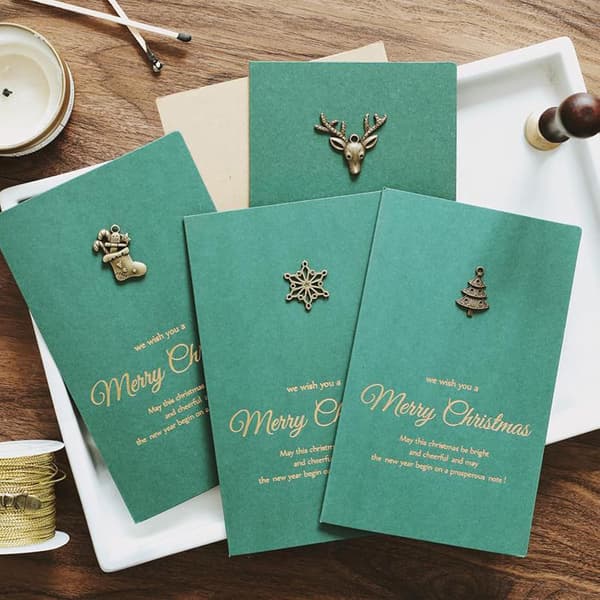10 Set Creative Retro Metal Special Paper Hot Embossing Congratulations DXGHC