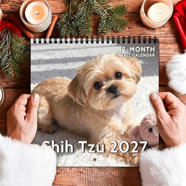 2027 kalender vegg morsom hund ukeplanlegger med dobbel spiral -