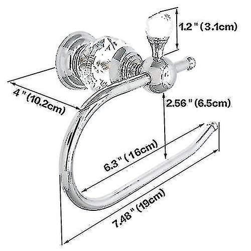 Toalettpapirholder i messing, Crystal-serie, Polert krom