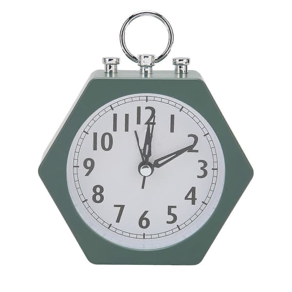 Polygon Alarm Clock Battery Operated Clear Display Portable Silent Alarm Clock for Kids Students Bathroom