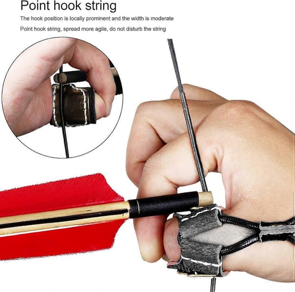 Archery Glove Hunting Thumb Guard, Archery Thumb Ring, Brass Soft Leather Thumb Guard Ring Archery Finger Protector for Traditional Bow