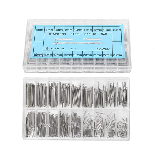 360 stk. urstifter i rustfrit stål, urrem, led, split, fjederstang, reparationssæt 6-23 mm