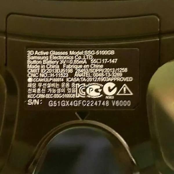 1xSSG-5100GB Til Samsung 3D Aktive Shutter-briller 3D-TV SSG5100GB db