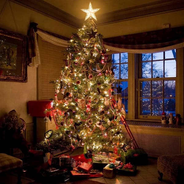 LED Christmas Tree Star - Plug-in 5-Point Illuminated Christmas Decoration