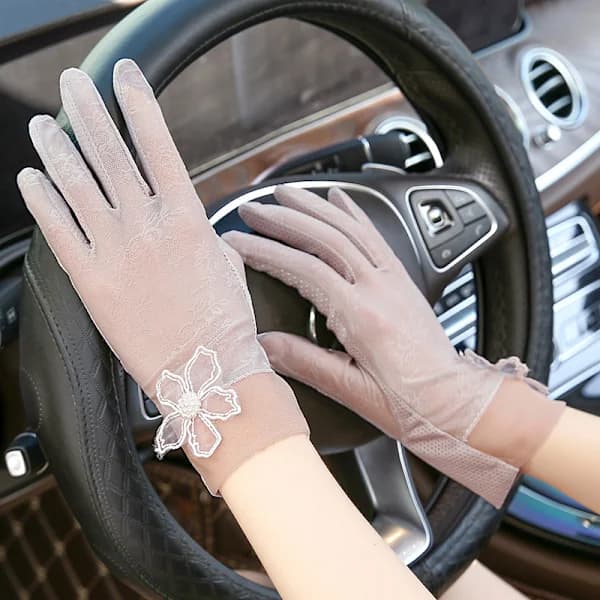 Sommerhandsker til kvinder, solbeskyttelse til kørsel, UV-beskyttelse, tynde handsker til elcykel, pink pink