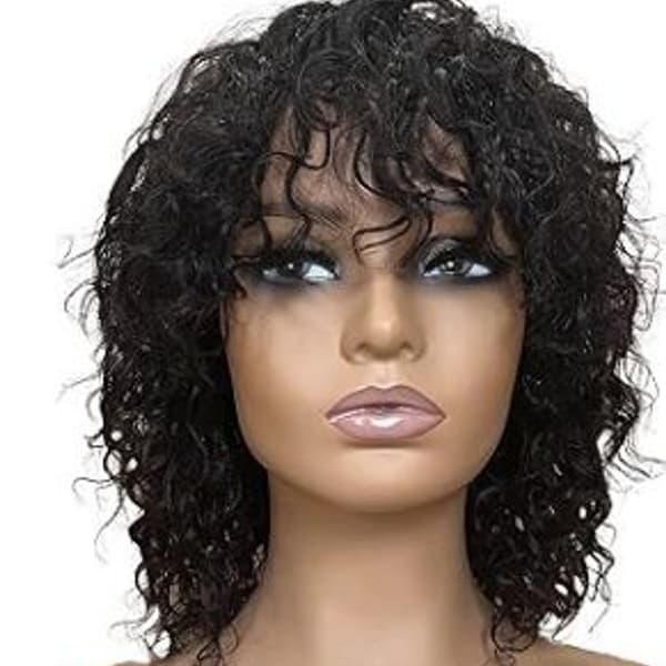 Human Hair Wig, High Temperature Wire, Short Curly Wig for Women