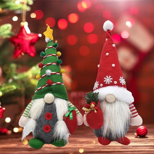 Jul Høst Gnome Dekorasjon Ansiktsløs Dukke for Butikk Rød KLB