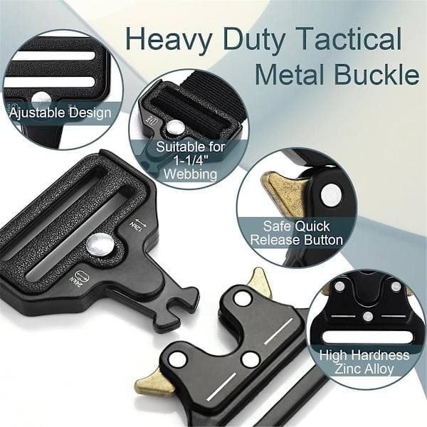 33 mm Tactical Buckles, Compatible with Dog Collars, Backpacks, and Luggage Releases, 2-Pack
