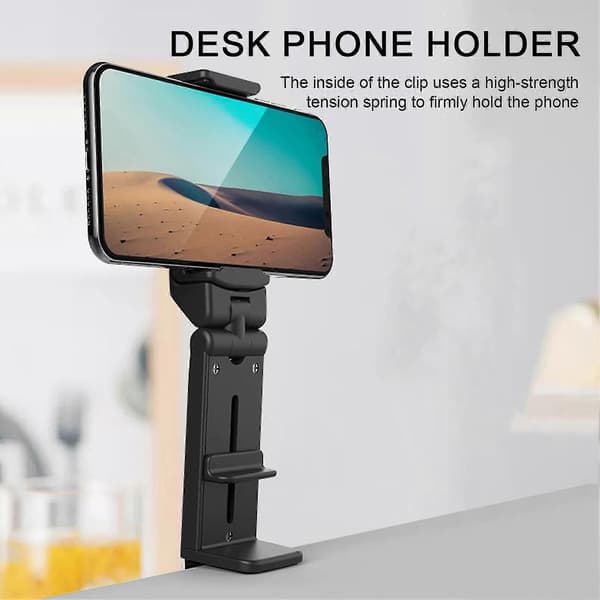 Phone Holder 360-Degree Rotatable Compact Size Portable Travel Use Cell Phone Stand Clip-on Phone Mount
