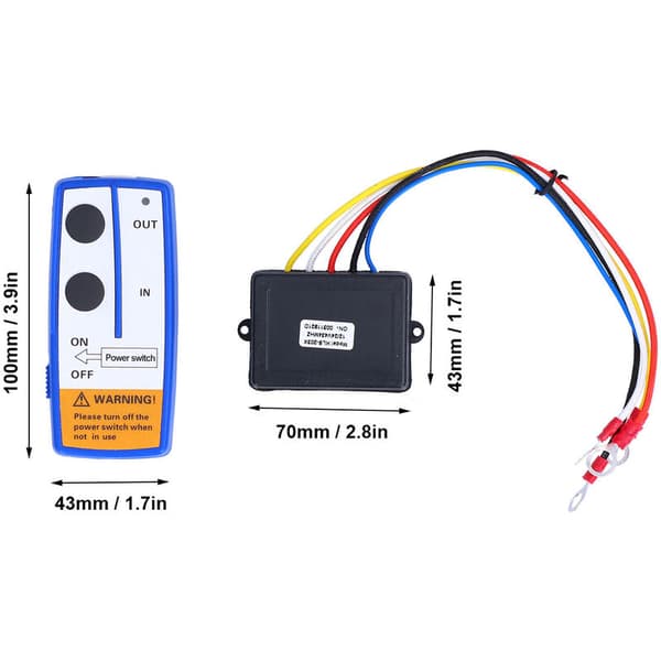 12V Elektrisk Vinsj Trådløst Fjernkontrollsystem Sender Mottaker Kit for Lastebil ATV SUV