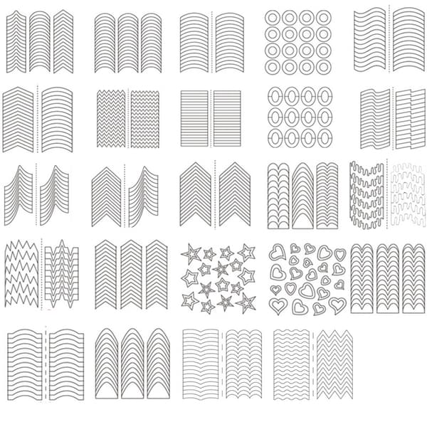 24 design franske neglestensilstickers, 24 ark
