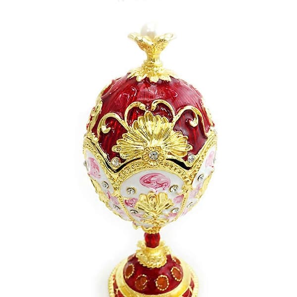 Flowers Faberge Egg Hand-Painted Jewelry Box Easter Gift Home Decor