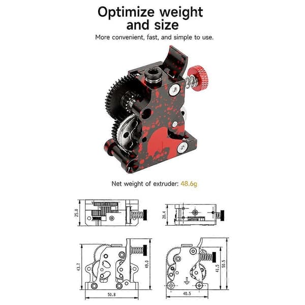 Extruder for HGX2.0 Oblique Tooth Extruder for CR10/CR10S/Ender3/V2