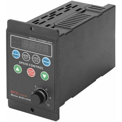 Frekvensomformer til 220V trefasemotor – 4-cifret digitalt display – 0,75 kW effekt – Hastighedsområde 0-3000 omdr./min.
