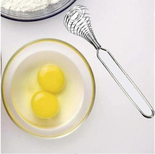 Mini Fransk Vårvisp, 22 cm Sølv Rustfritt Stål Spiralvisp, Håndvisp Eggevisper Eggmikser Visp Blender Rører