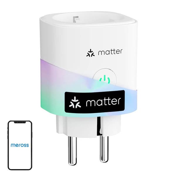 Smart stik MEROSS MSS315MA-EU med energimonitor (Matter) Vit
