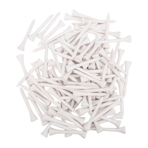 100 stk. bærbare golftees i træ 54 mm til træning Hvid