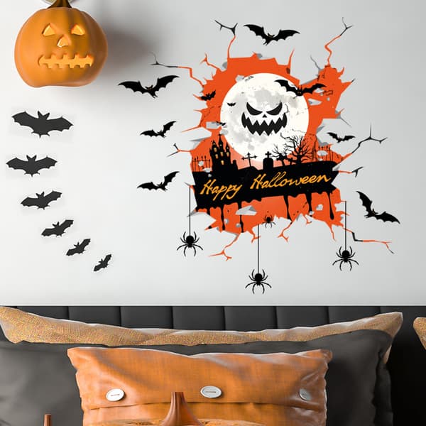 #Skummel Halloween Veggdekorasjon 30 x 30 cm#