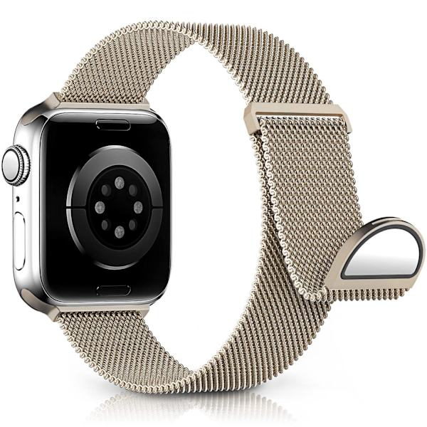 Metalliranneke yhteensopiva Apple Watch -rannekkeen kanssa 40mm 38mm 41mm Samppanjakulta-WELLNGS Samppanjakulta 38/40/41 38/40/41mm Champagne Gold