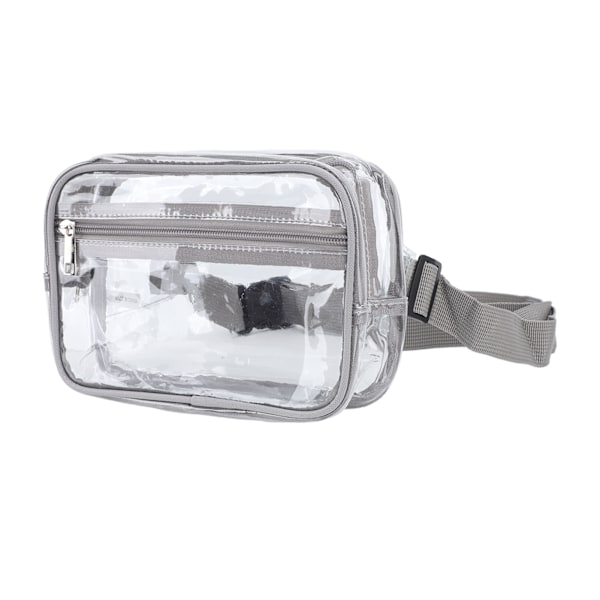 Vattentät Transparent Väska - Stor Kapacitet, Justerbar Rem, Transparent PVC Bröstväska för Sport och Resor (Grå)