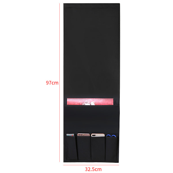 Sofaarmstøtteorganisator Tidsskrifter Fjernkontrollholder Vanntett Caddy Bag Sofa Oppbevaringsveske for iPad Mobiltelefon Bøker Lommetørklær Snacks black