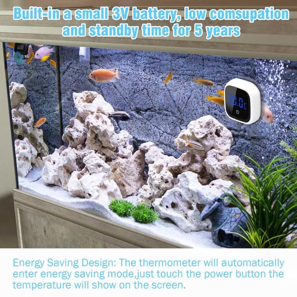 Aquarium Thermometer, Mini Digital Fish Tank Thermometer, High-Precision Temperature Sensor, Suitable for Freshwater and Water Aquariums