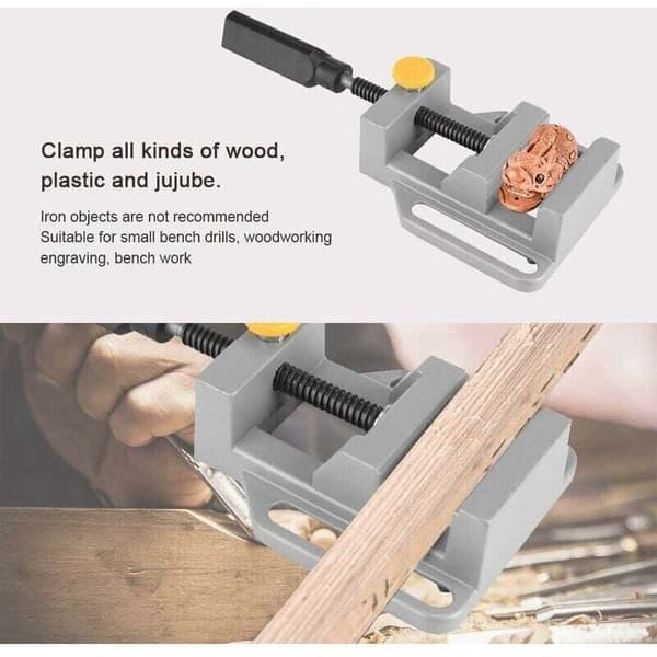 Aluminium Alloy Drill Press Vise for Jewelry Making, Compatible with Bench Clamping Tools