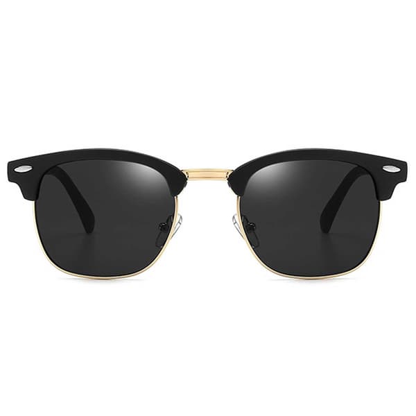 Matsorte Clubmaster Solbriller Guld Sort Glas sort_yux