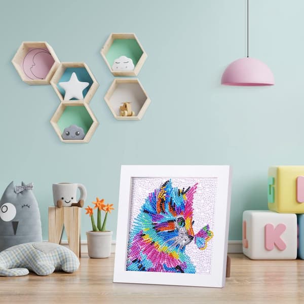 Diamantmaling Barn Katt, 18 x 18cm 5D DIY Diamantbroderi