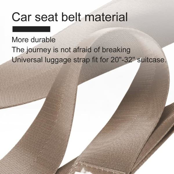 TSA-Certified Luggage Shoulder Strap Set, with Padlock, Adjustable and ID Card Storage Strap (Khaki).