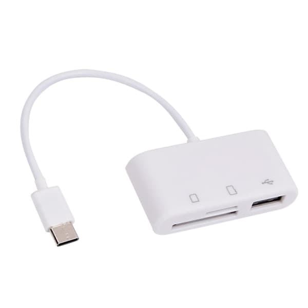 USB C 3-in-1 Hubi-muunnin Type C -sovitin SD-kortinlukija Mac Type-C:lle, yksi koko