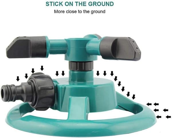 Lawn Watering, Automatic 360 Degree Rotating Sprinkler Irrigation Sprayer, Adjustable Spray Angle and Distance (FMY)