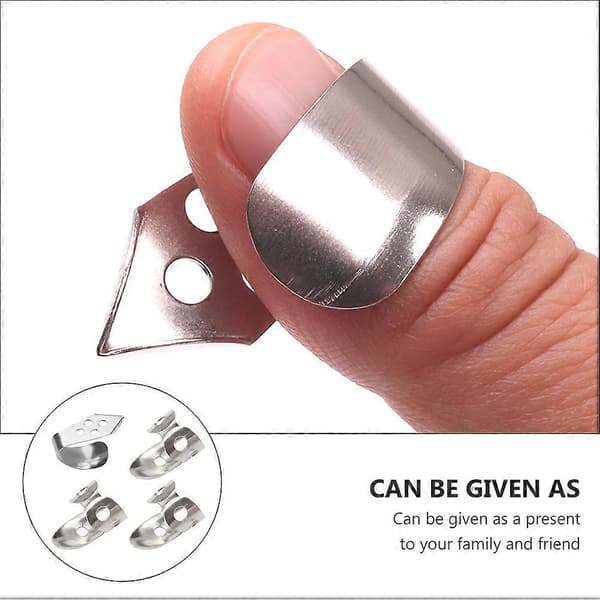 4 PCS Guitar Banjo Thumb Pick Adjustable Hollowed Finger Pick Guitar Accessory