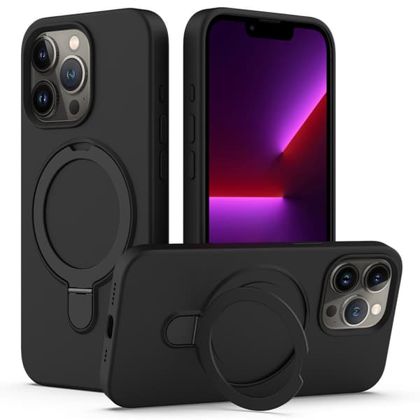 Silikondeksel Støtteben MagSafe iPhone 16 Pro Svart