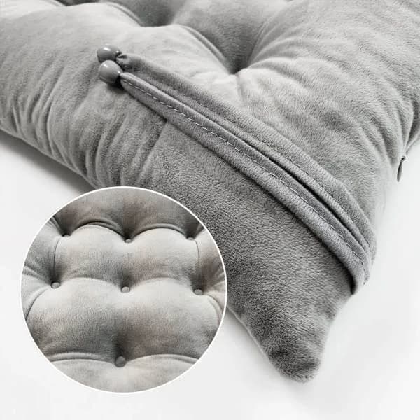 4-pak stolehynder med bånd til spisestole, kontorstole, betræk 100% polyester, maskinvaskbar, lysegrå