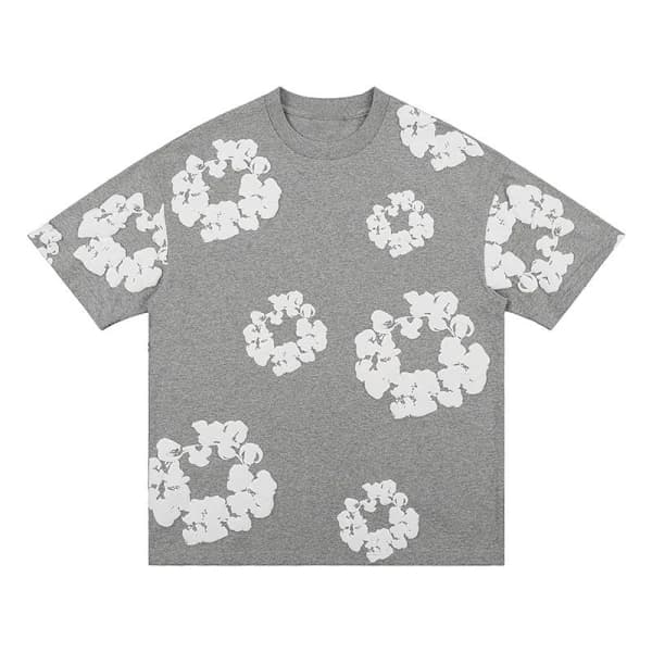 Herr Denim Tears Sommar Kortärmad Klädset Grå Grå XXL