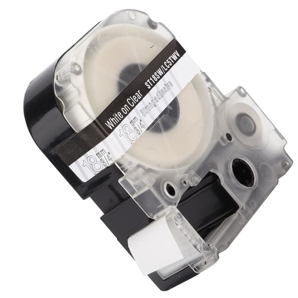 Label Tape PET Replacement Memo Paper for Epson Label Printer for KINGJIM Label Machine Transparent on White