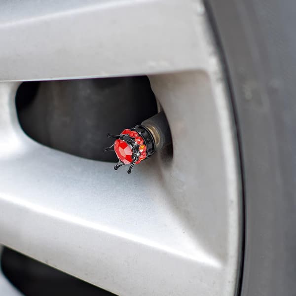 4 stk. krone dekkventilhetter Bling håndlagde krystall-rhinestones
