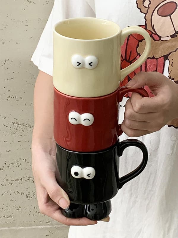 Nyhet Keramisk Kreativ Mugg, Uttryck Par Vatten Kaffekopp