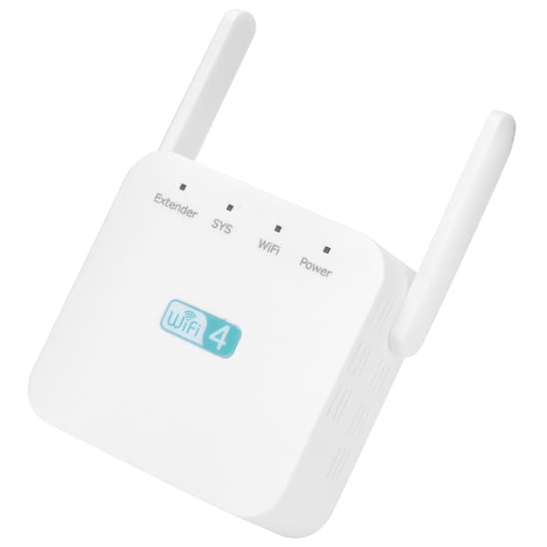 300M Repeater with Dual Antenna Signal Amplifier Range Extender White 100-240V EU Plug