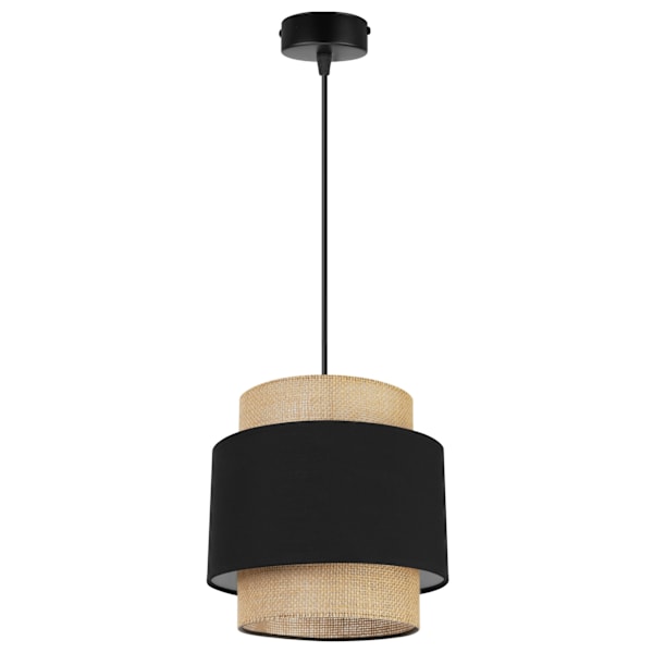 PENDEL LAMPE, KRONE, LAMPESKJERM, BOHO JUTE
