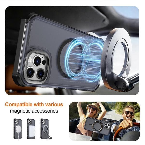 Kompatibel med iPhone 12 Pro / iPhone 12 Magnetiskt skal Galvaniserad ram Hudvänligt TPU+PC Mobilskal