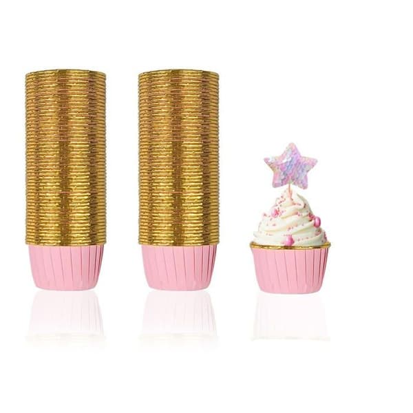 Muffinsforme i papir - 100 stk., lyserøde - Velegnet til cupcakes, fødselsdage, fester, Halloween, bryllupper