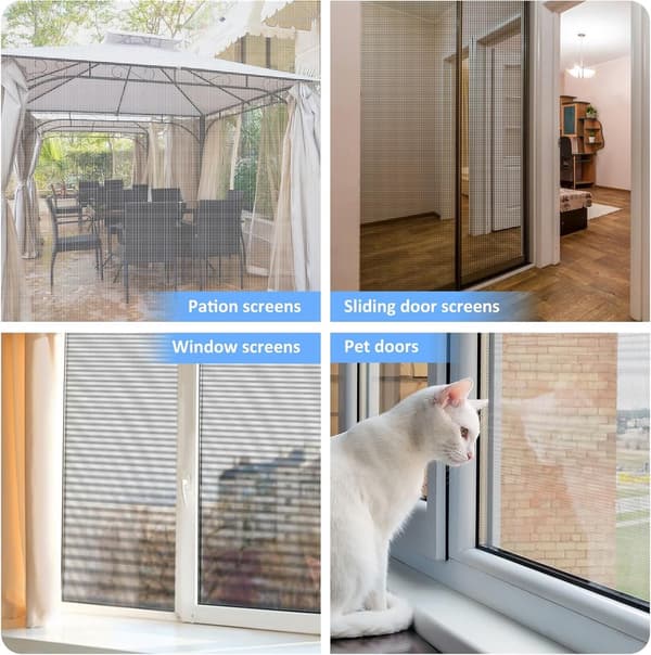 120x300 cm Mosquito Net for Windows - Tear-Resistant, Fly Screen, Insect Screen - DIY Window Screen, Pet Screen - for Patio Windows - White