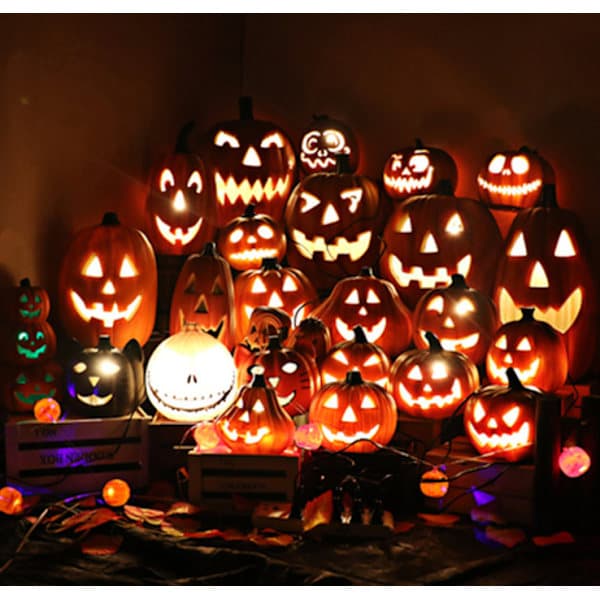 Halloween Pumpkin Lanterns Outdoor Pumpkin Ornaments Orange